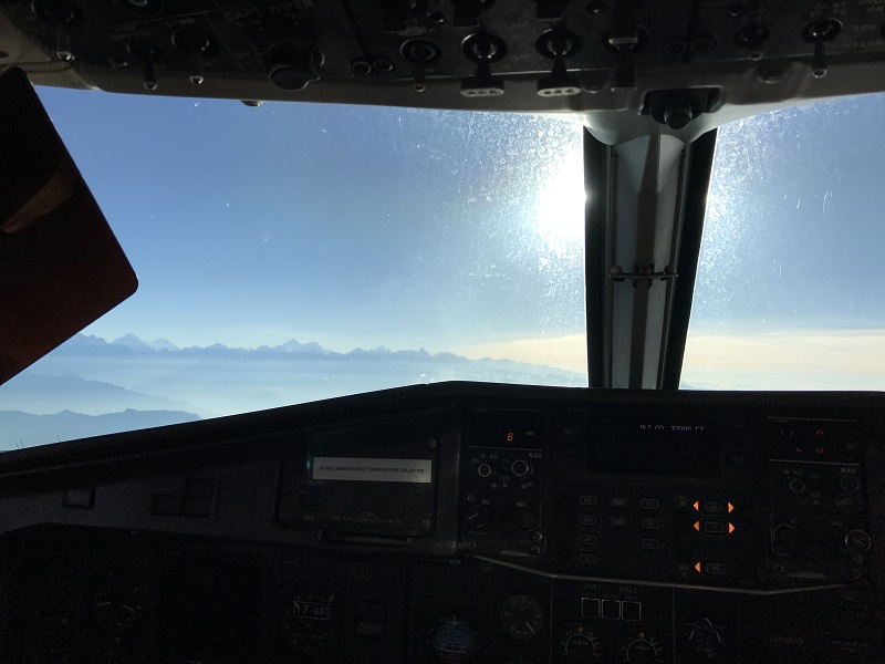 View of Everest from Cockpit